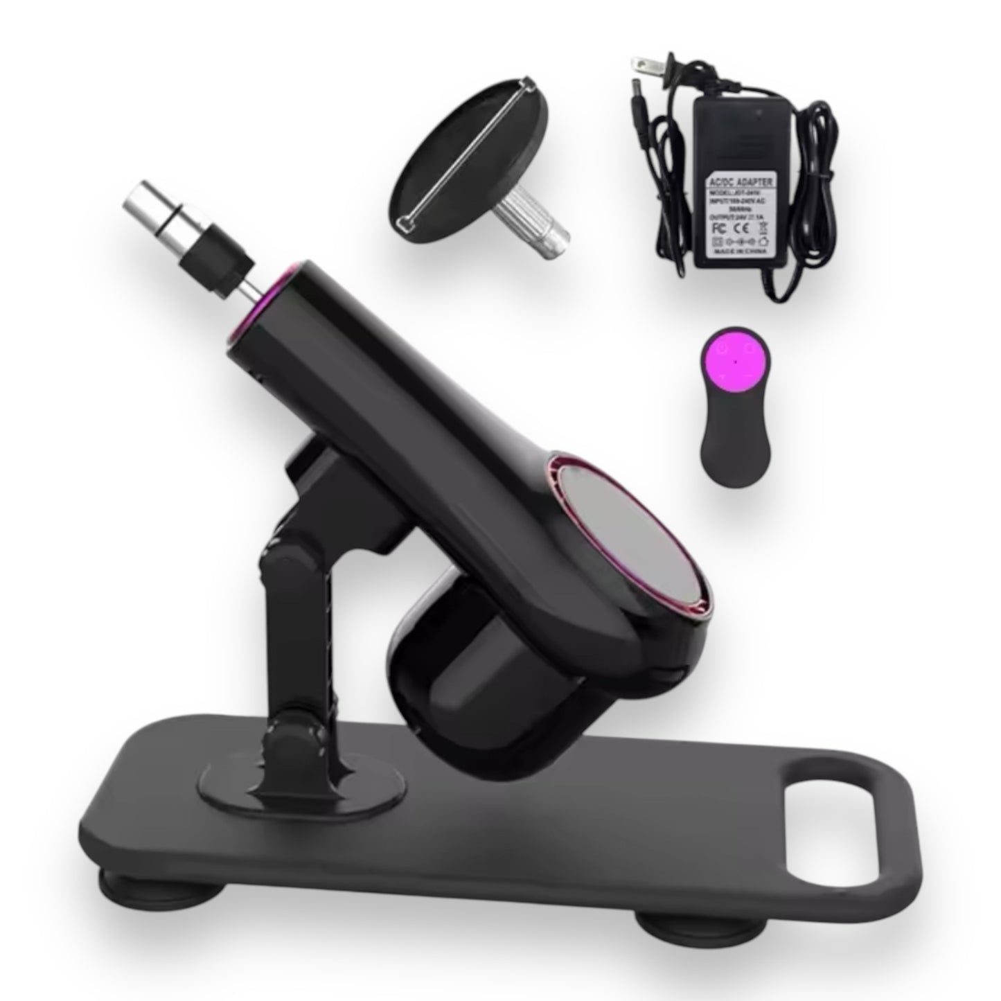 Kinky Pleasure - AX107 - Fuck Machine with Crystal Dildo Attachment - Remote Control - Includes 2 Attachments