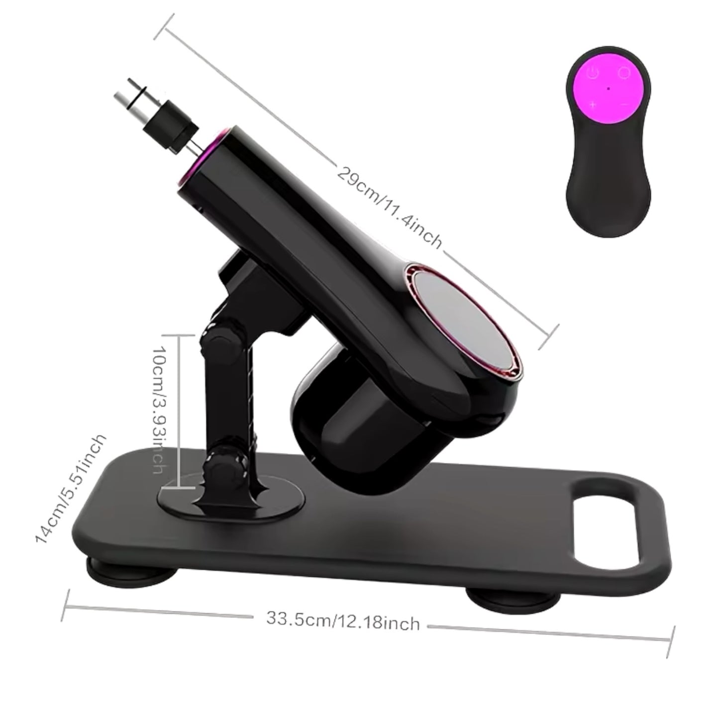 Kinky Pleasure - AX107 - Fuck Machine with Crystal Dildo Attachment - Remote Control - Includes 2 Attachments