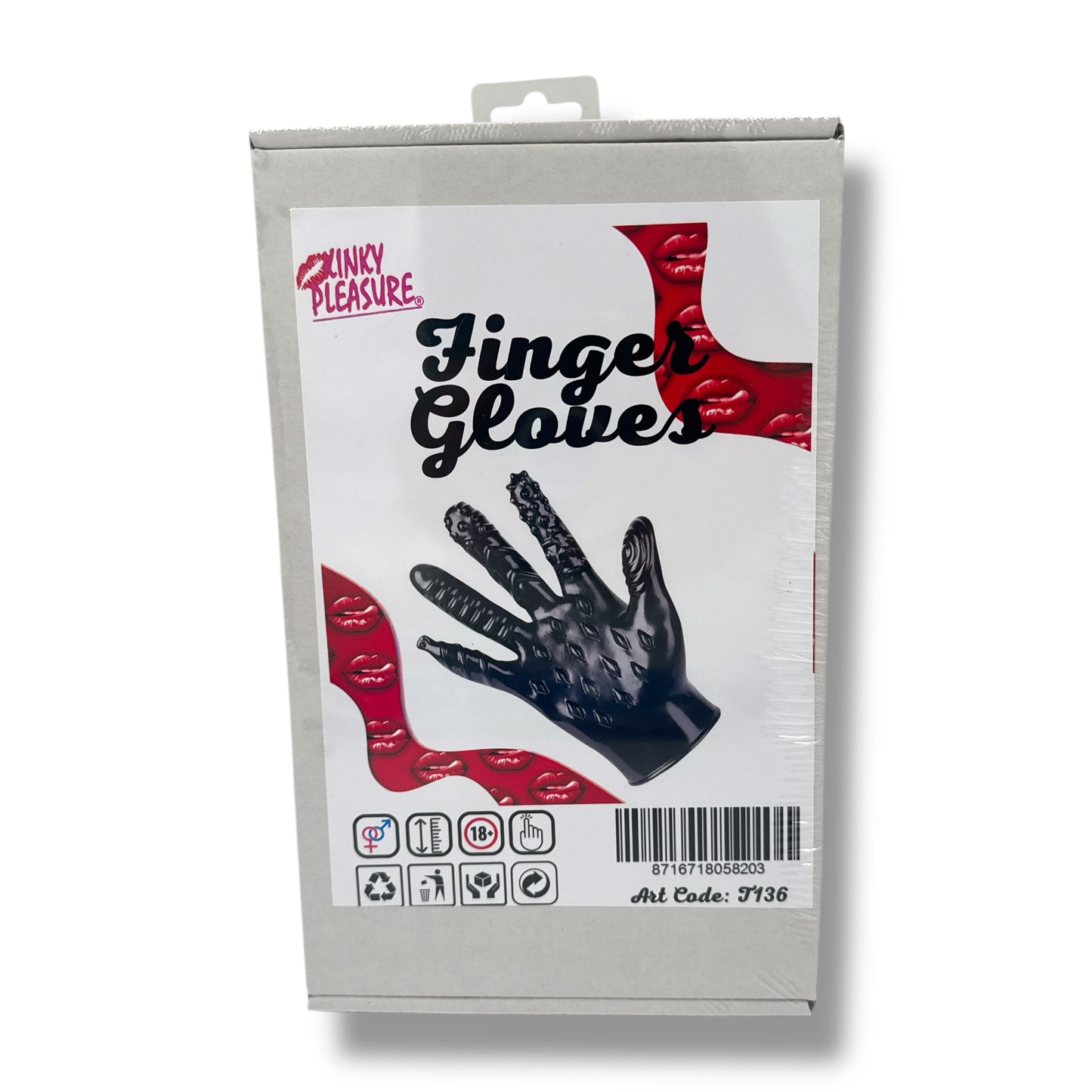 Kinky Pleasure - T163 - Finger Glove 2 Colours - 5 Different Styles in 1 Hand