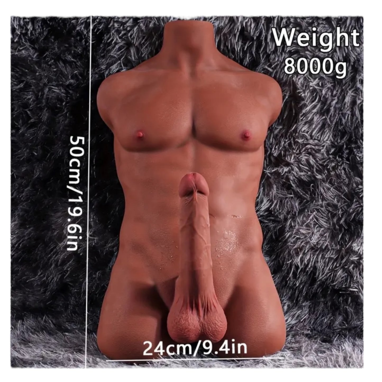 Kinky Pleasure - KPB002 - Mega Body's - Man - Brown - 8 kg - 50 x 24 cm - 19.6' x 9.4 inch