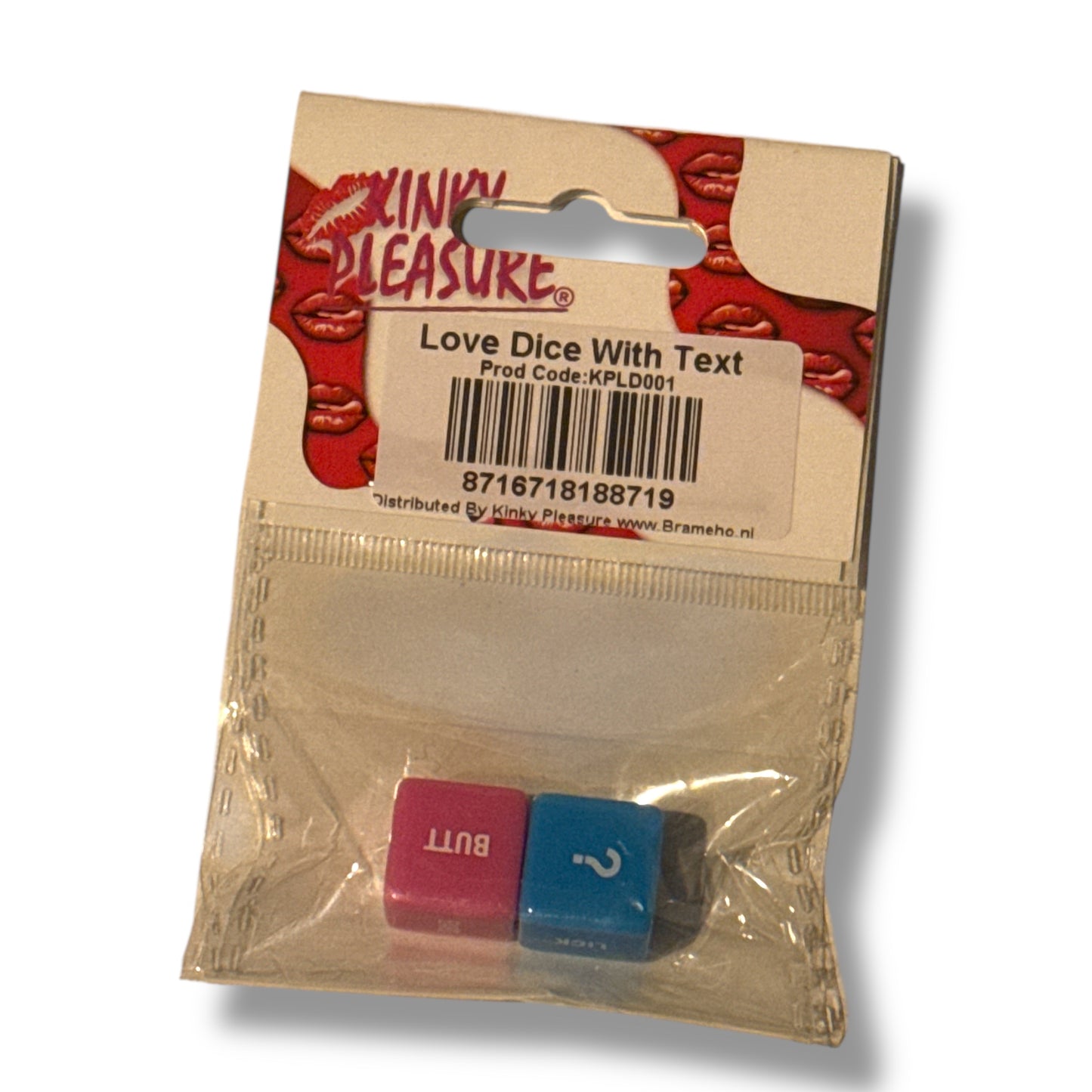 Kinky Pleasure - KPLD001 - Love Dice With Text 2 Pcs- Blue And Pink