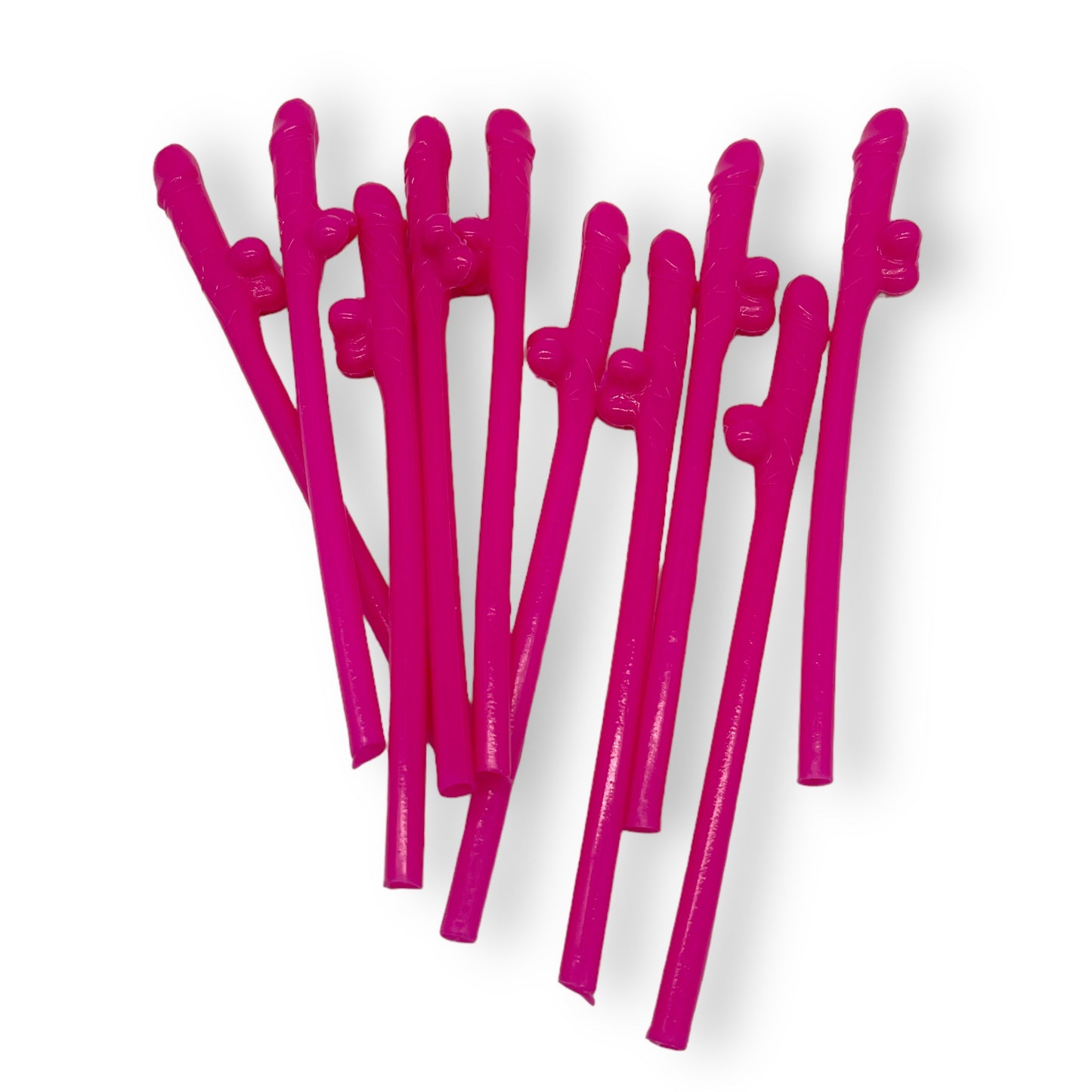 Kinky Pleasure - KP007 - Penis Straws 10pcs -  Dark Pink - New Package
