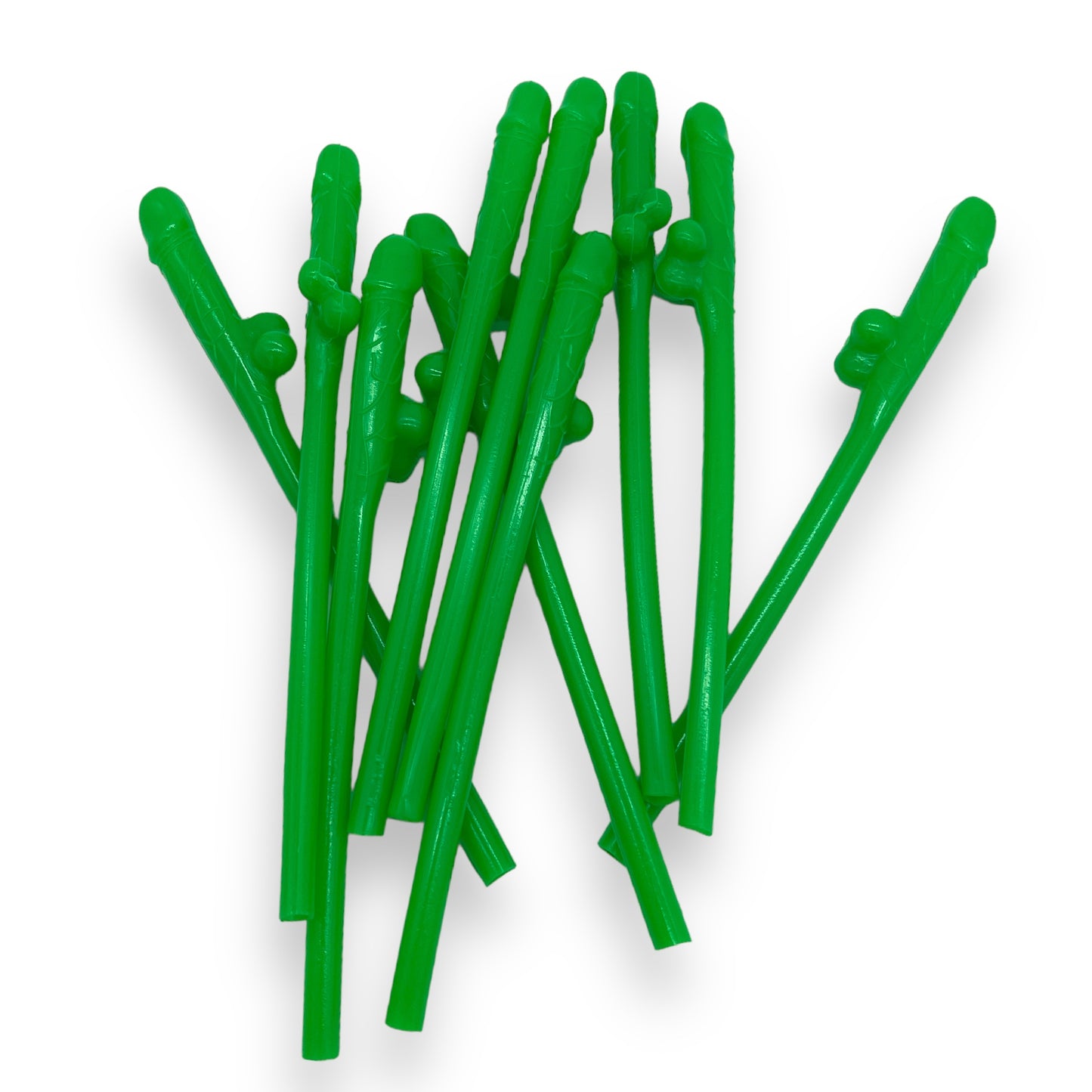 Kinky Pleasure - KP007 - Penis Straws - 10pcs - Green - New Package