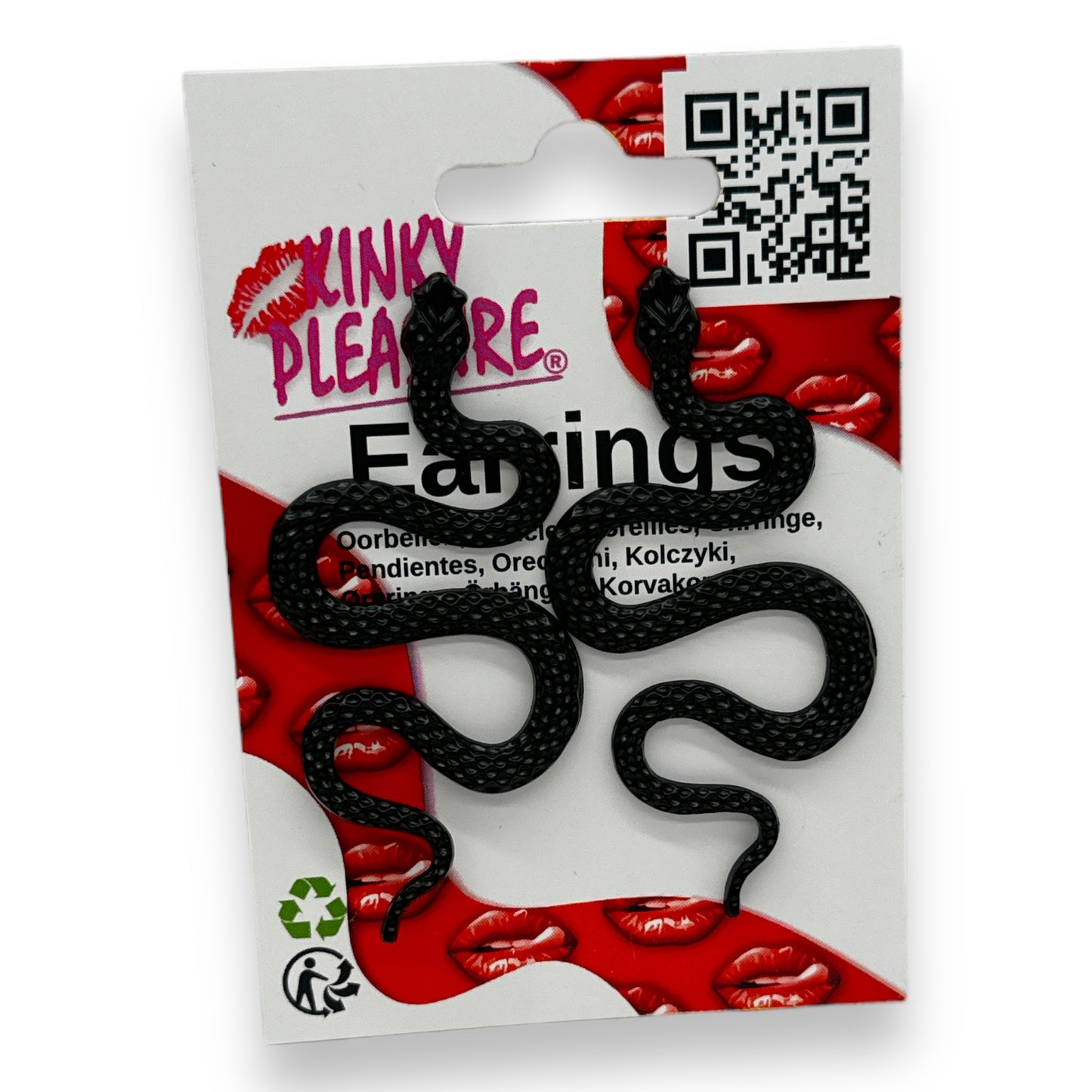 Kinky Pleasure - S038 - Earrings - Snake Black