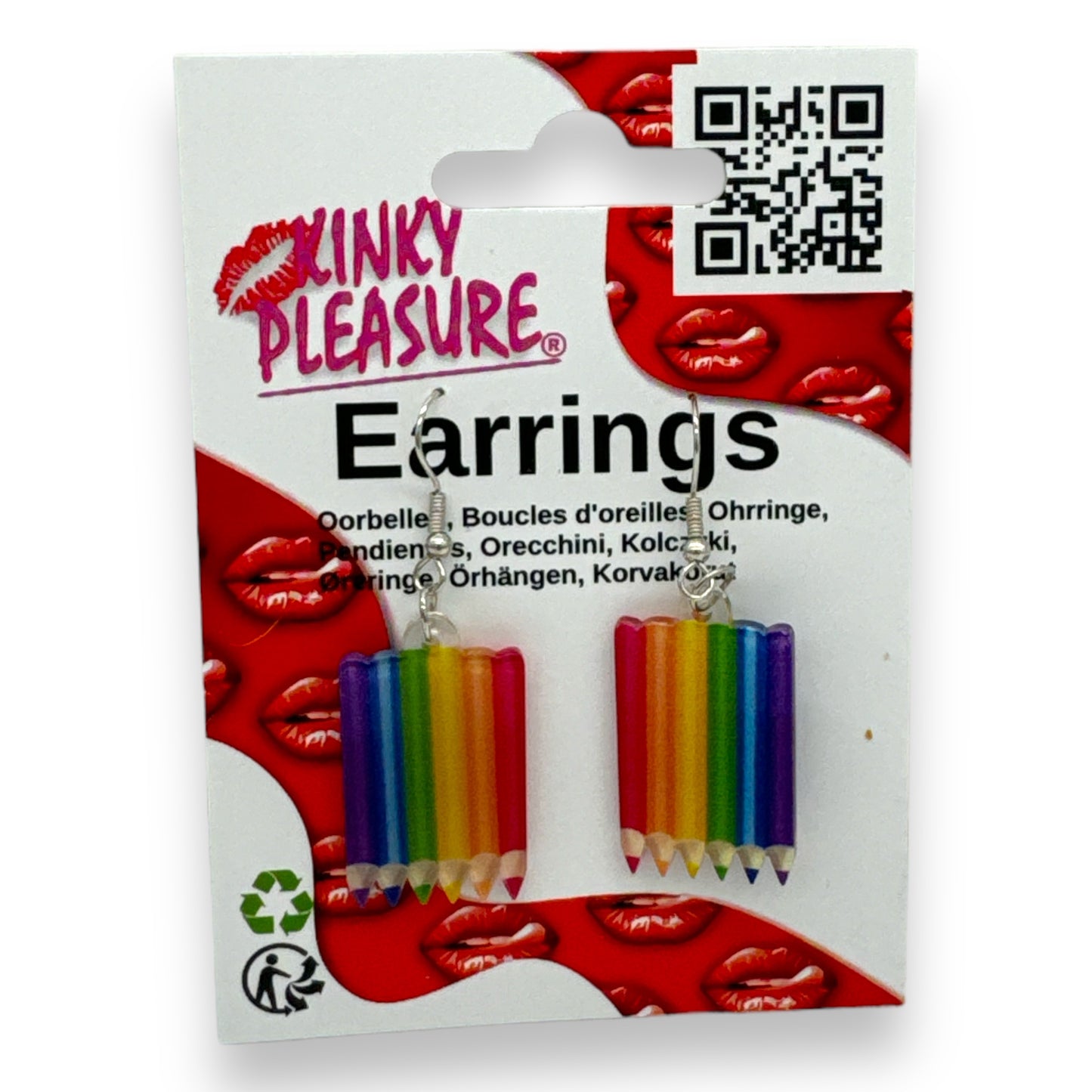Kinky Pleasure - S041 - Earrings - Rainbow Pensils