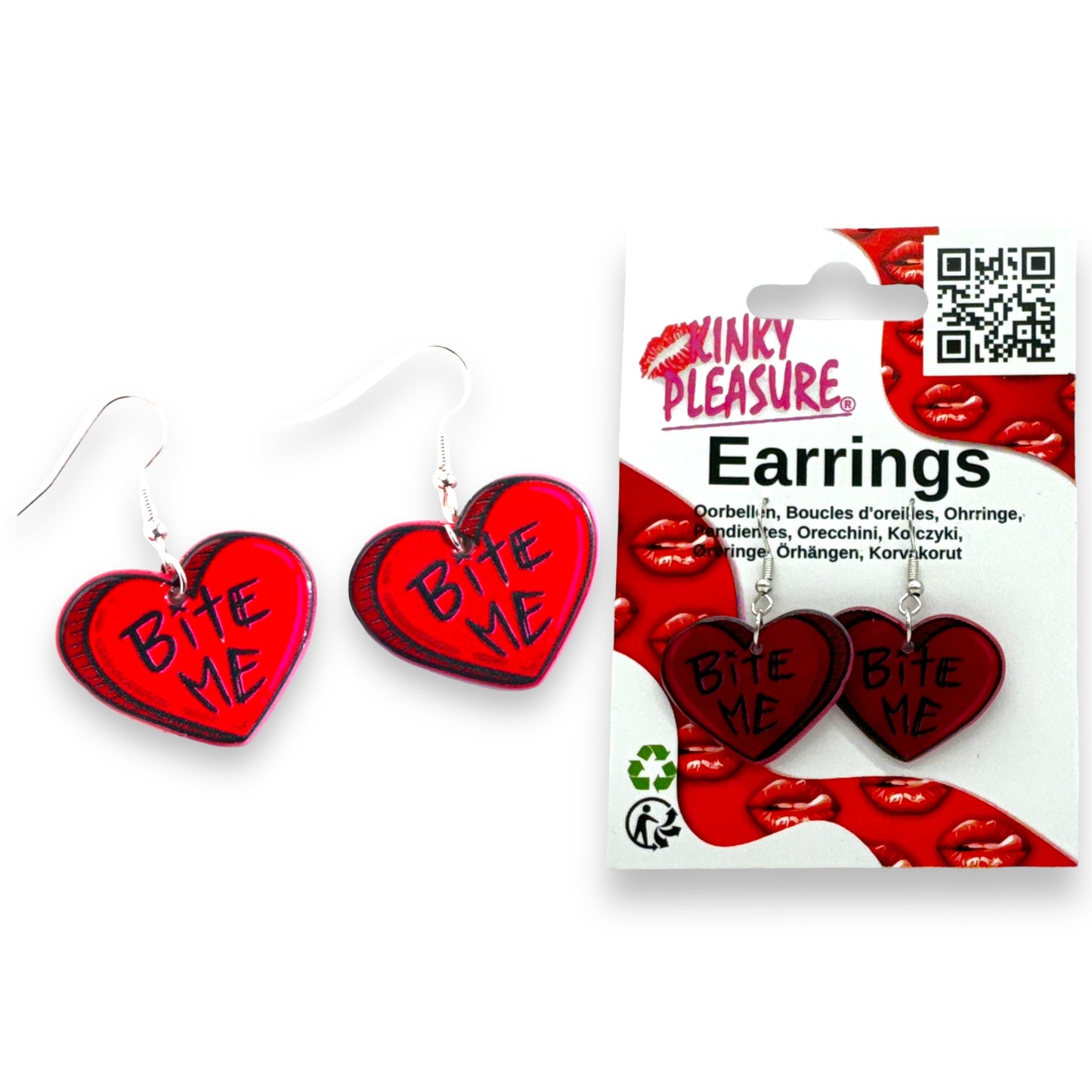 Kinky Pleasure - S040 - Earrings - Heart Bite Me!