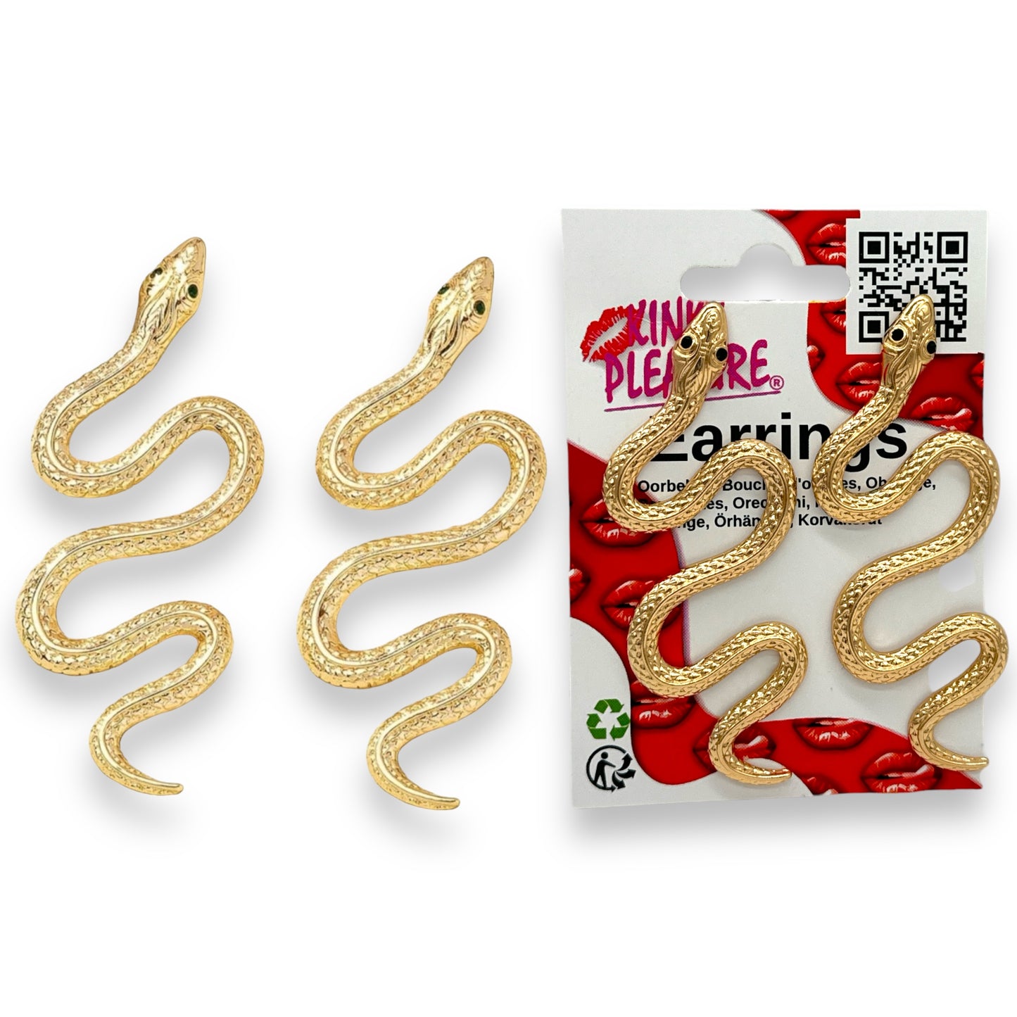 Kinky Pleasure - S039 - Earrings - Snake Gold