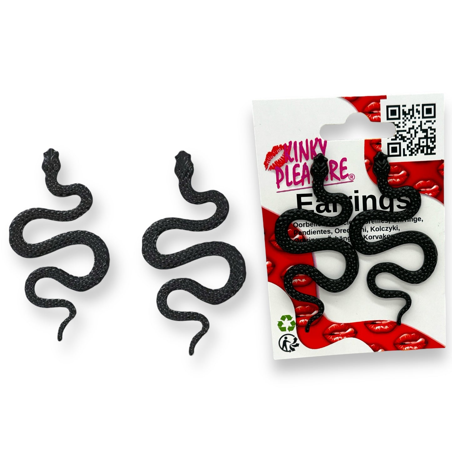 Kinky Pleasure - S038 - Earrings - Snake Black