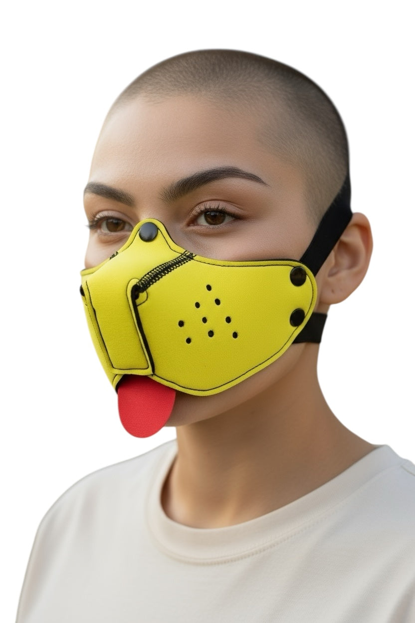 Kinky Pleasure – KPPP004 – Puppy Play Dog Mask – Smaller Size – Yellow Edition
