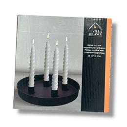 Villa Volance - KV010 - Metal Tray with Magnetic Candle Holders – 25 x 25 x 3 cm