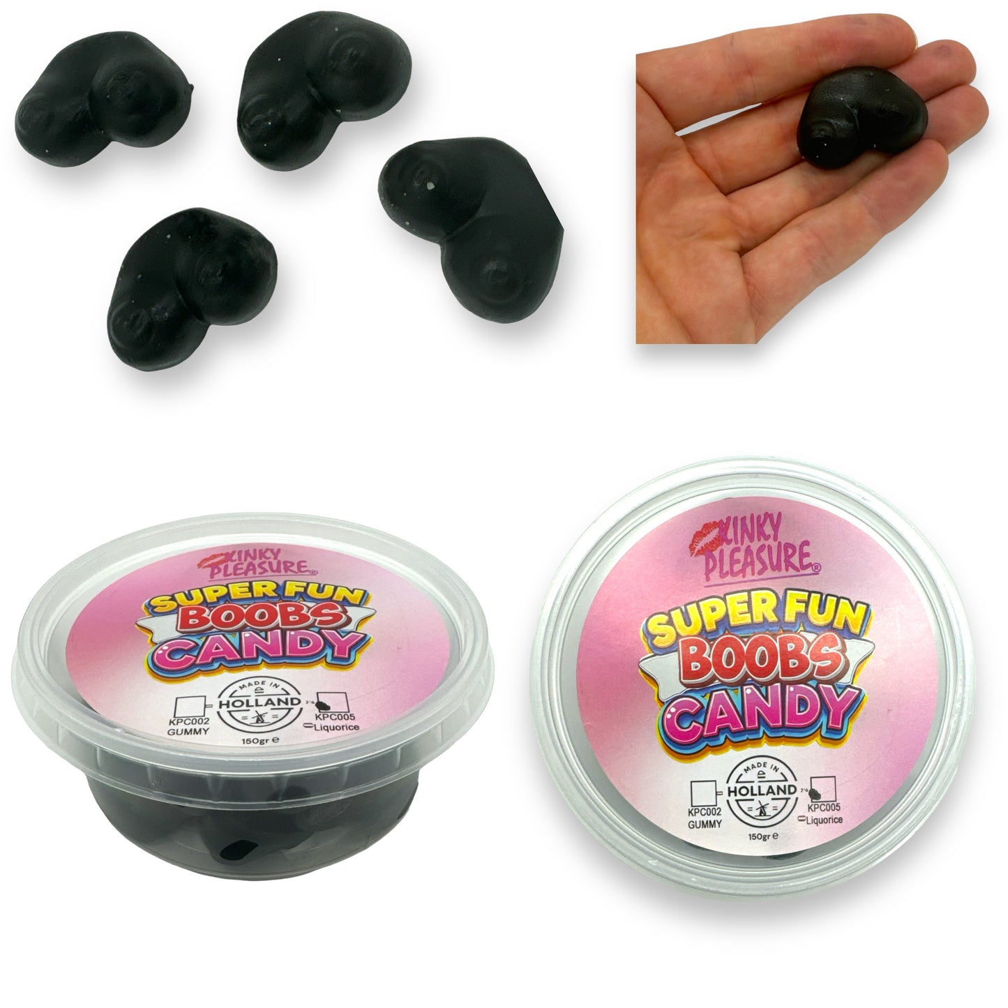 Kinky Pleasure - KPC005 - Super Fun Boobs Candy - Liqurice - 150 grams