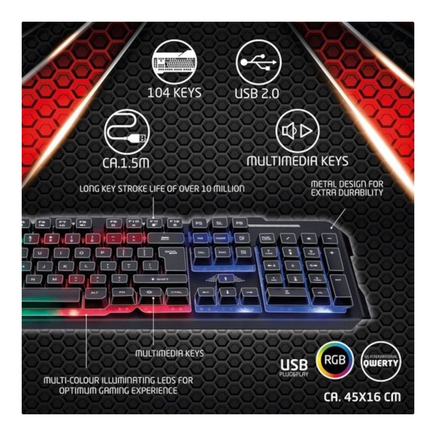 Kinky Pleasure - ED051 - No Fear - Gaming Keyboard - QWERTY - USB