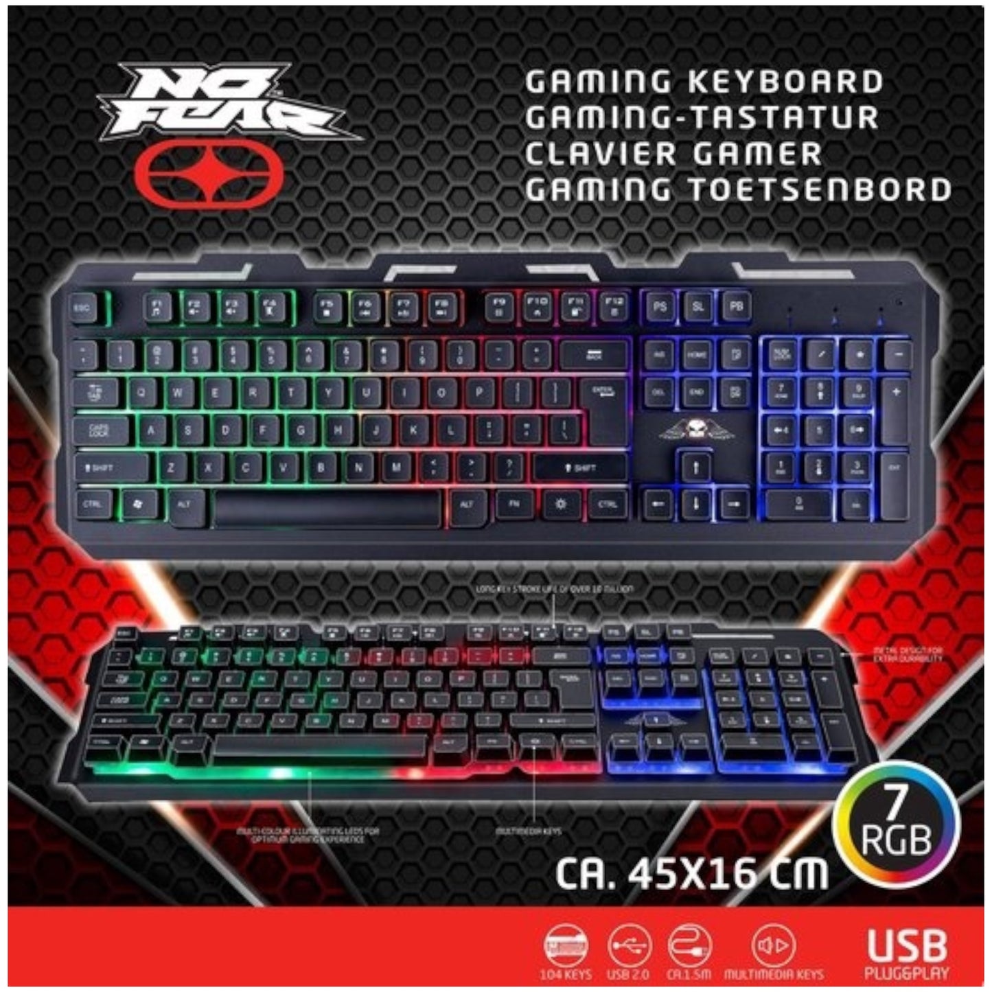 Kinky Pleasure - ED051 - No Fear - Gaming Keyboard - QWERTY - USB