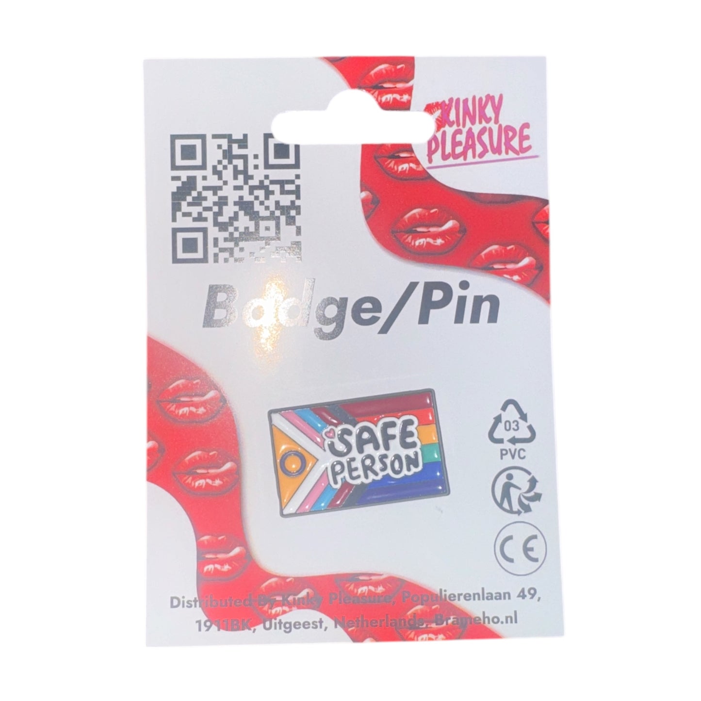 Kinky Pleasure - KPB059 - Badge / Pin - LGBTQ Plate Safe Person