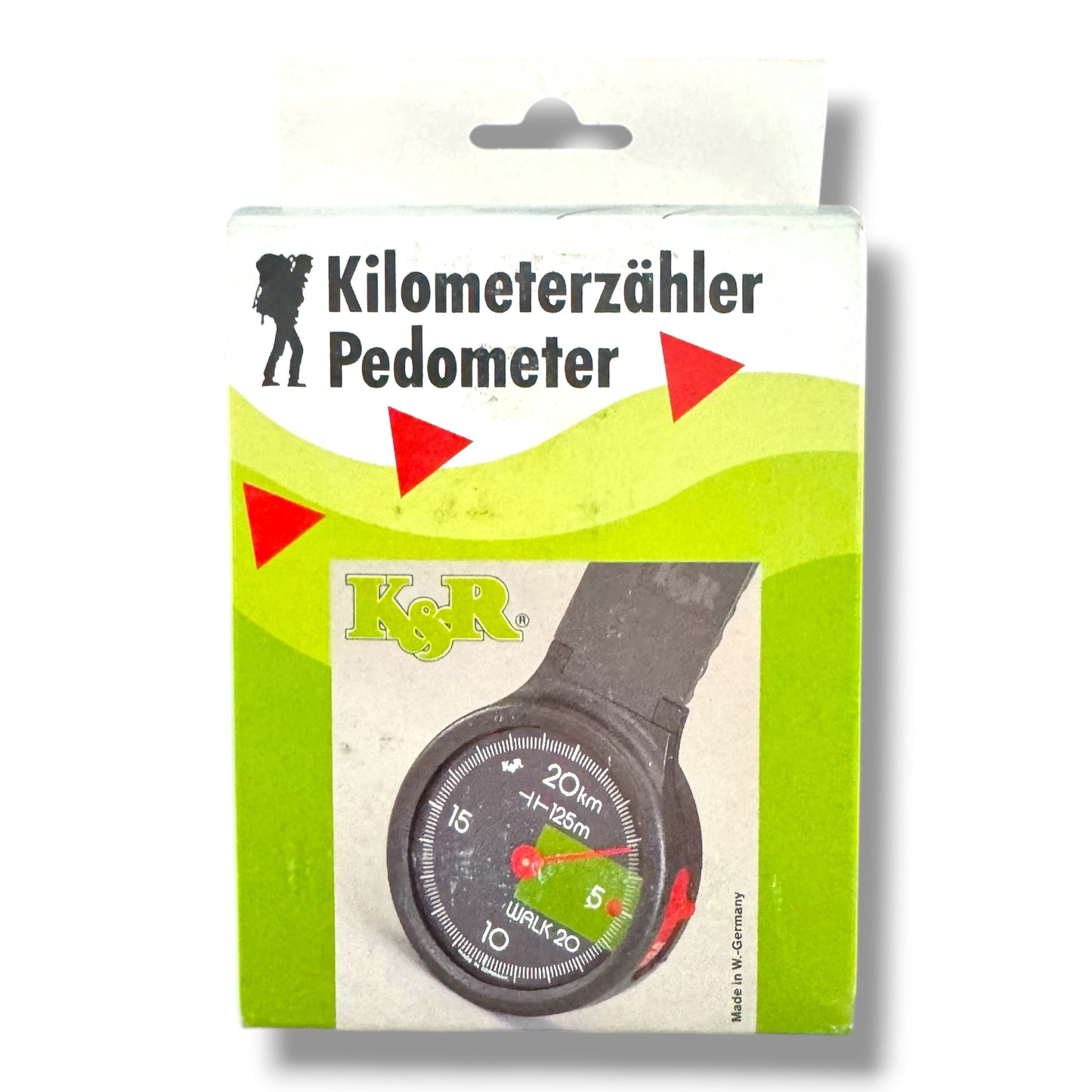 K&R - Walking & Hiking Pedometer – 20km Range – 1 Division + 125m Stride Adjuster (40–100cm)