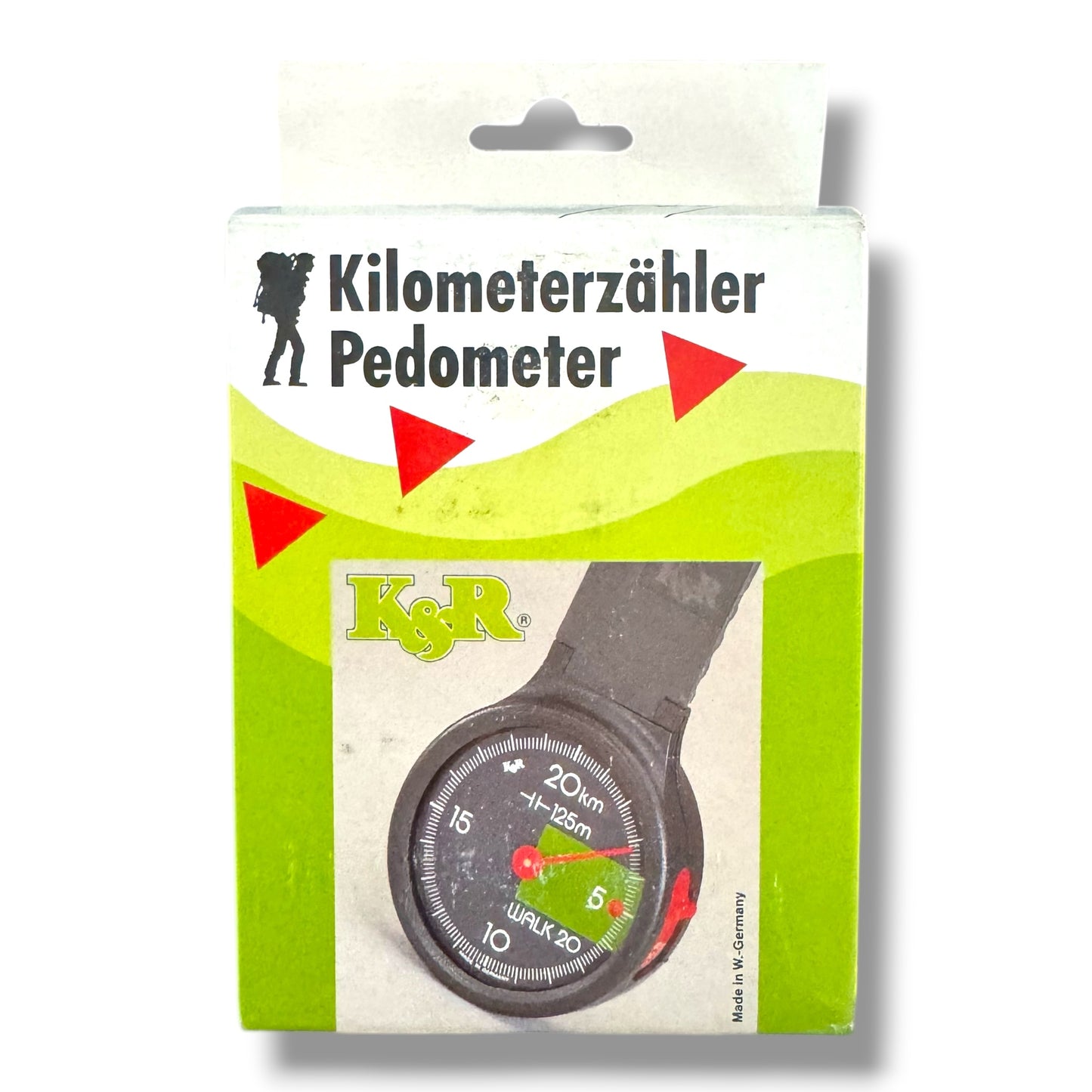 K&R - Walking & Hiking Pedometer – 20km Range – 1 Division + 125m Stride Adjuster (40–100cm)
