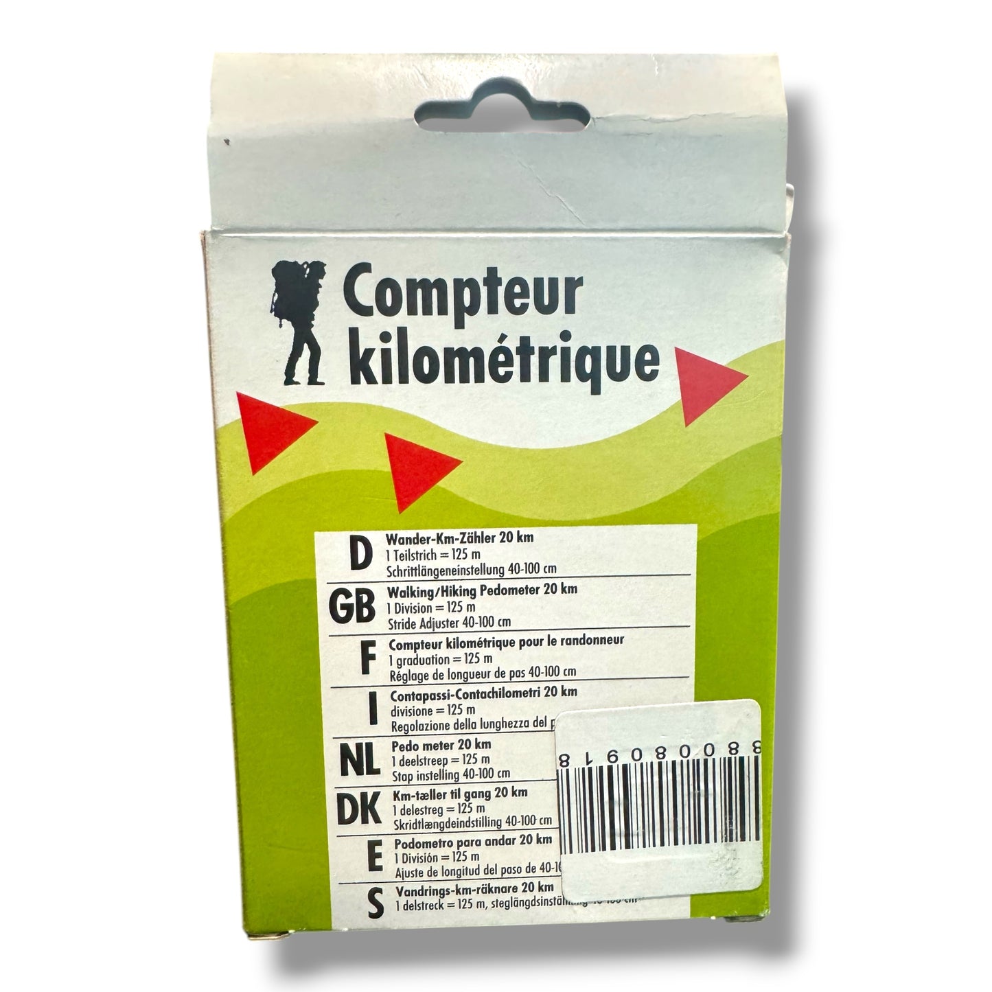 K&R - Walking & Hiking Pedometer – 20km Range – 1 Division + 125m Stride Adjuster (40–100cm)