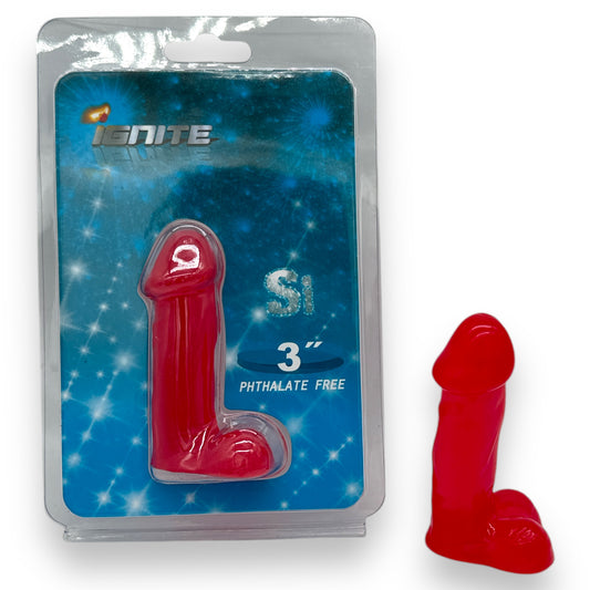 Ignite - IG20002 - 3 Inch Realistic Mini Dildo - 8 CM - Red