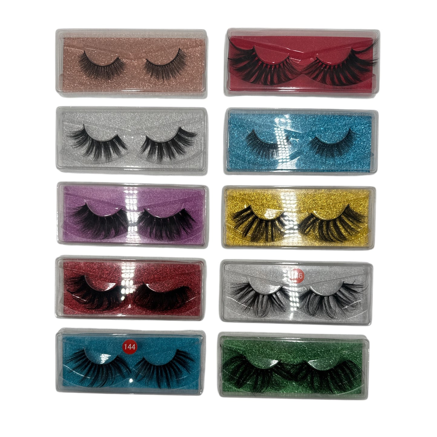 Kinky Pleasure – T244 – Eye Lashes – Mixed Styles – 10 Pairs of Glamorous Volume