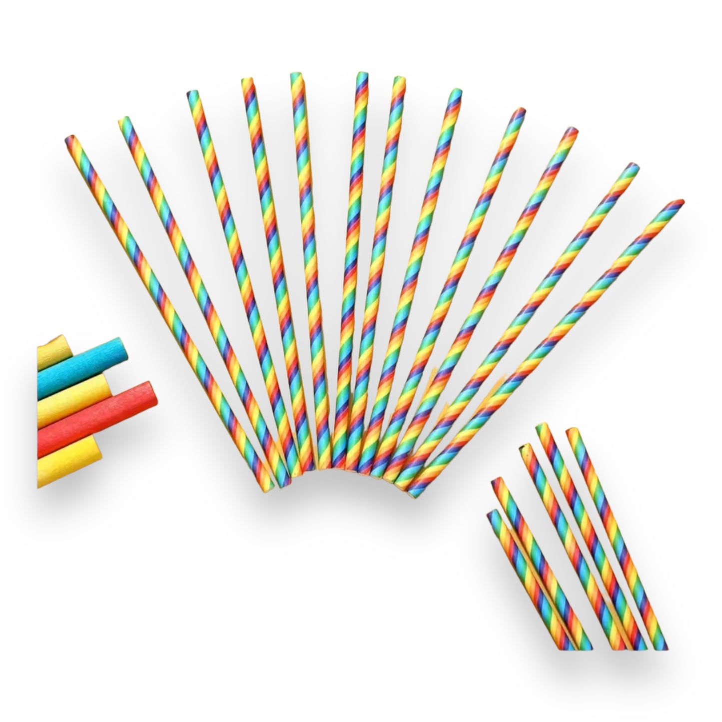 Kinky Pleasure - T088 - Rainbow Colour Paper Straws - 20 Pieces - 200x50mm