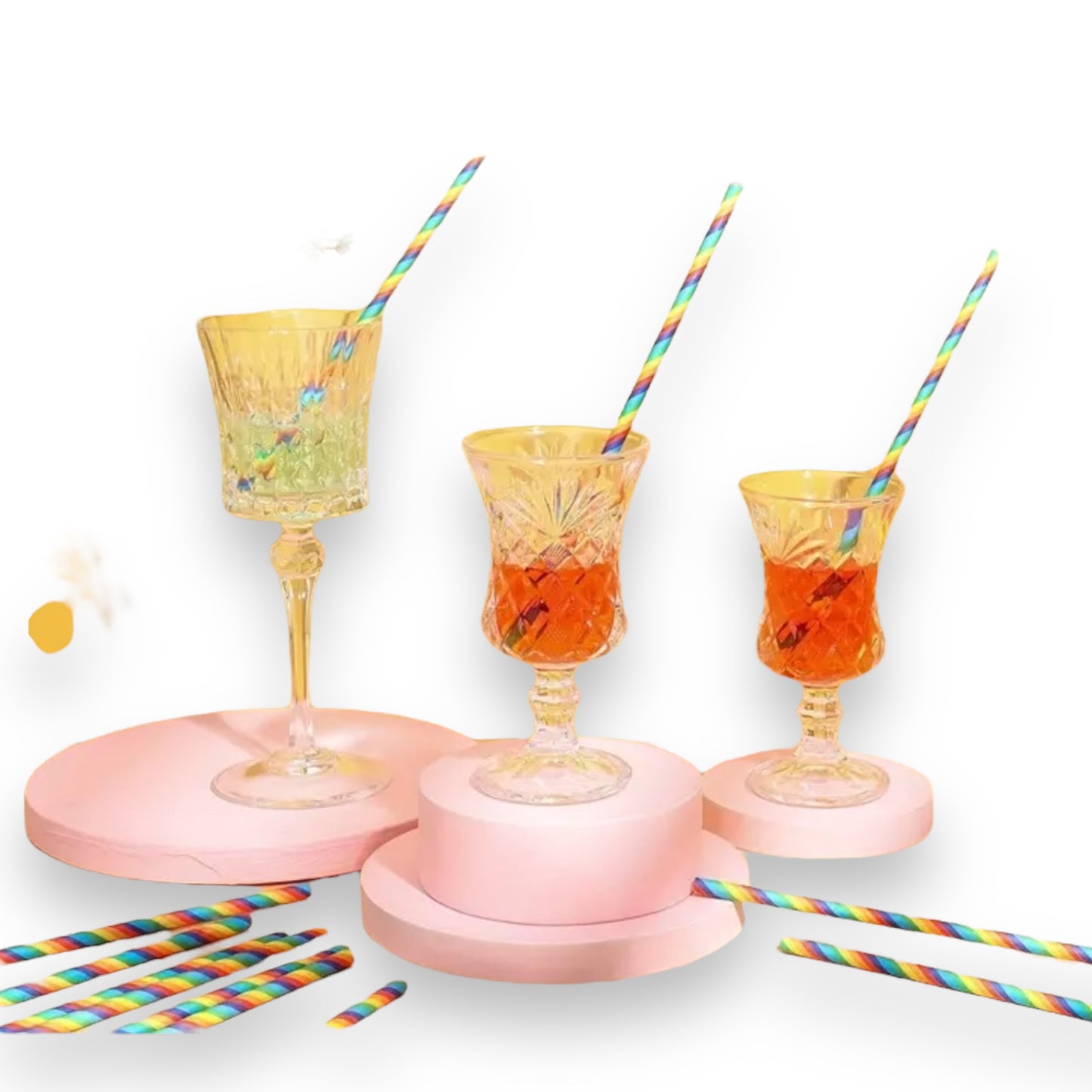 Kinky Pleasure - T088 - Rainbow Colour Paper Straws - 20 Pieces - 200x50mm