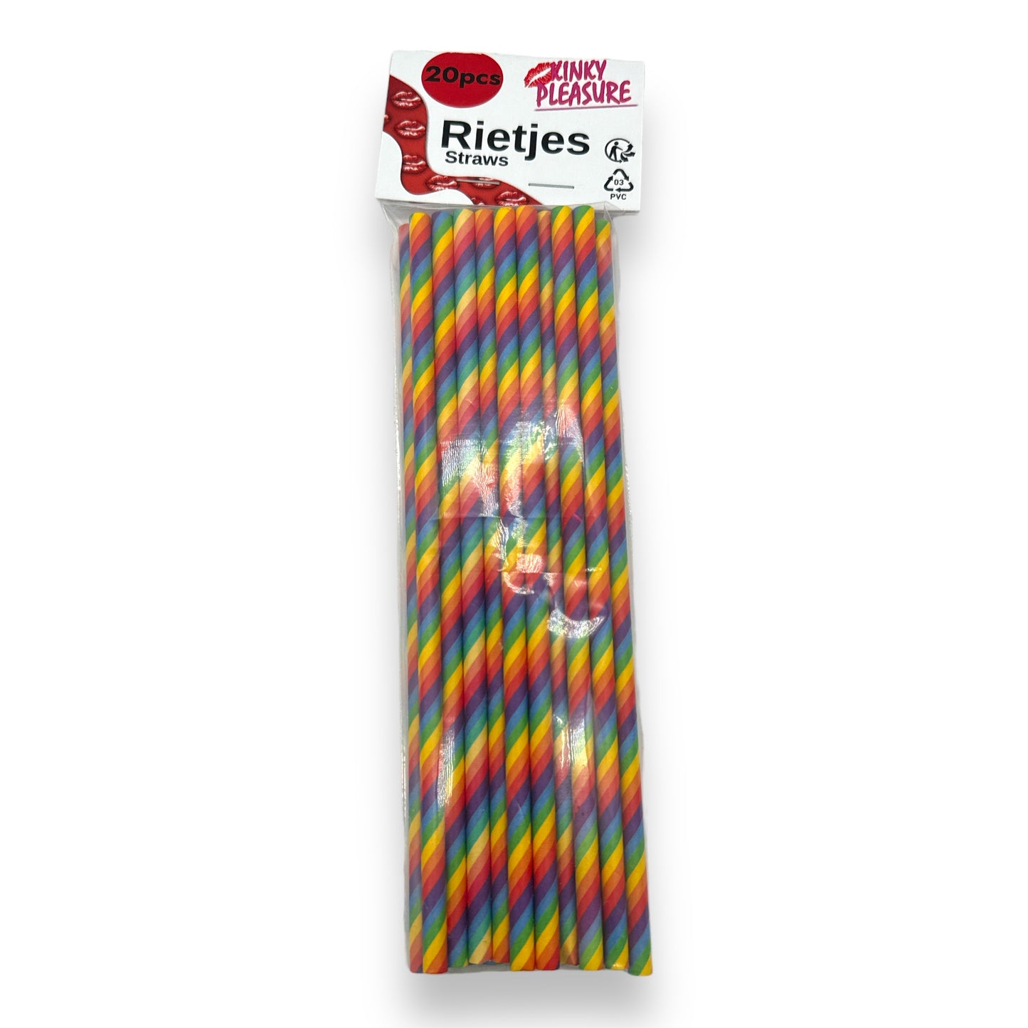 Kinky Pleasure - T088 - Rainbow Colour Paper Straws - 20 Pieces - 200x50mm