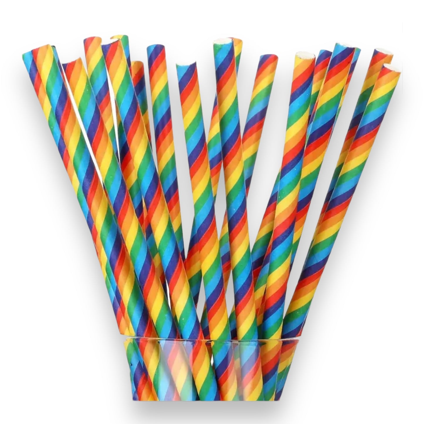 Kinky Pleasure - T088 - Rainbow Colour Paper Straws - 20 Pieces - 200x50mm