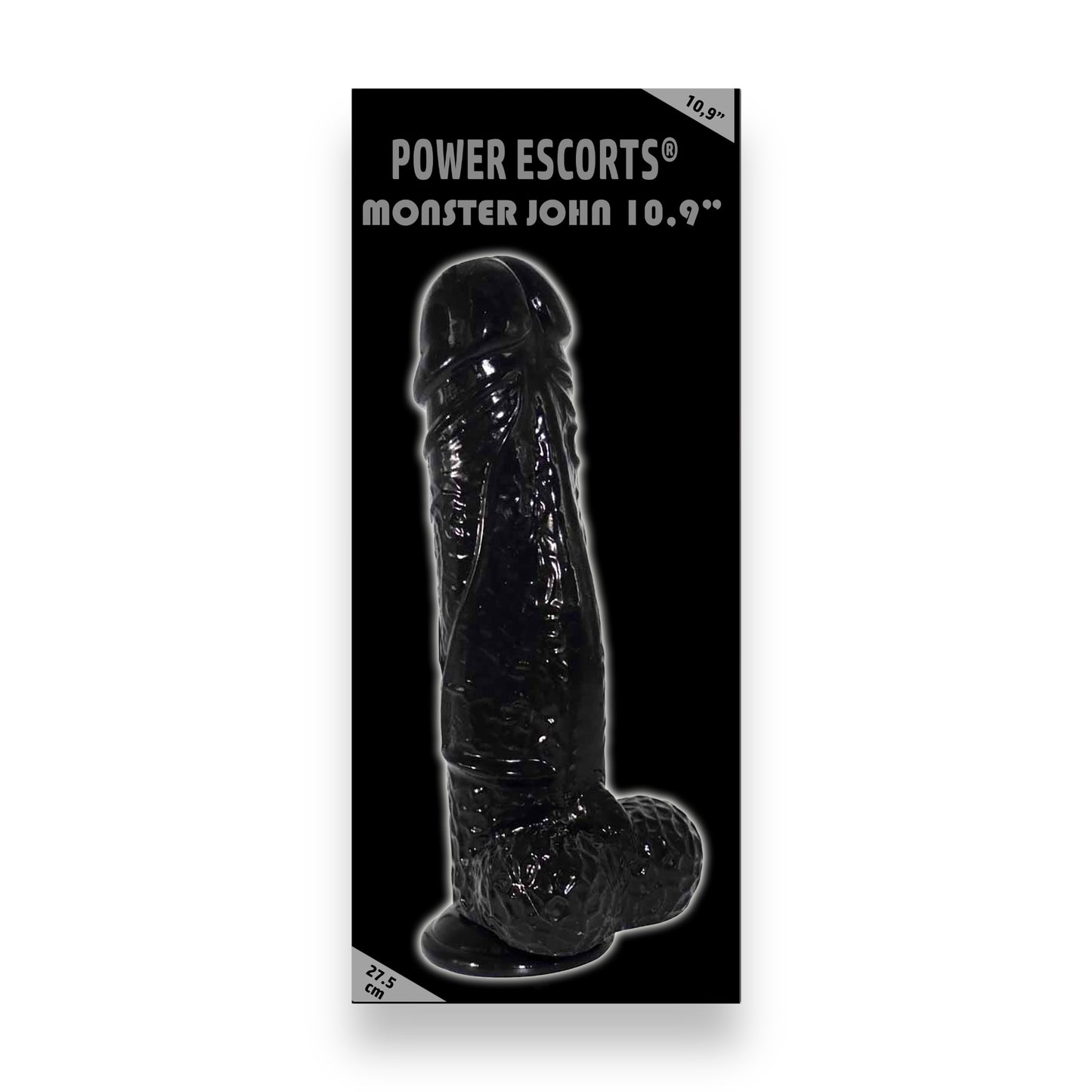 Power Escorts - BR227 - Black - Monster John XL Mega Realistic Dildo - 30 CM / 11,8 Inch