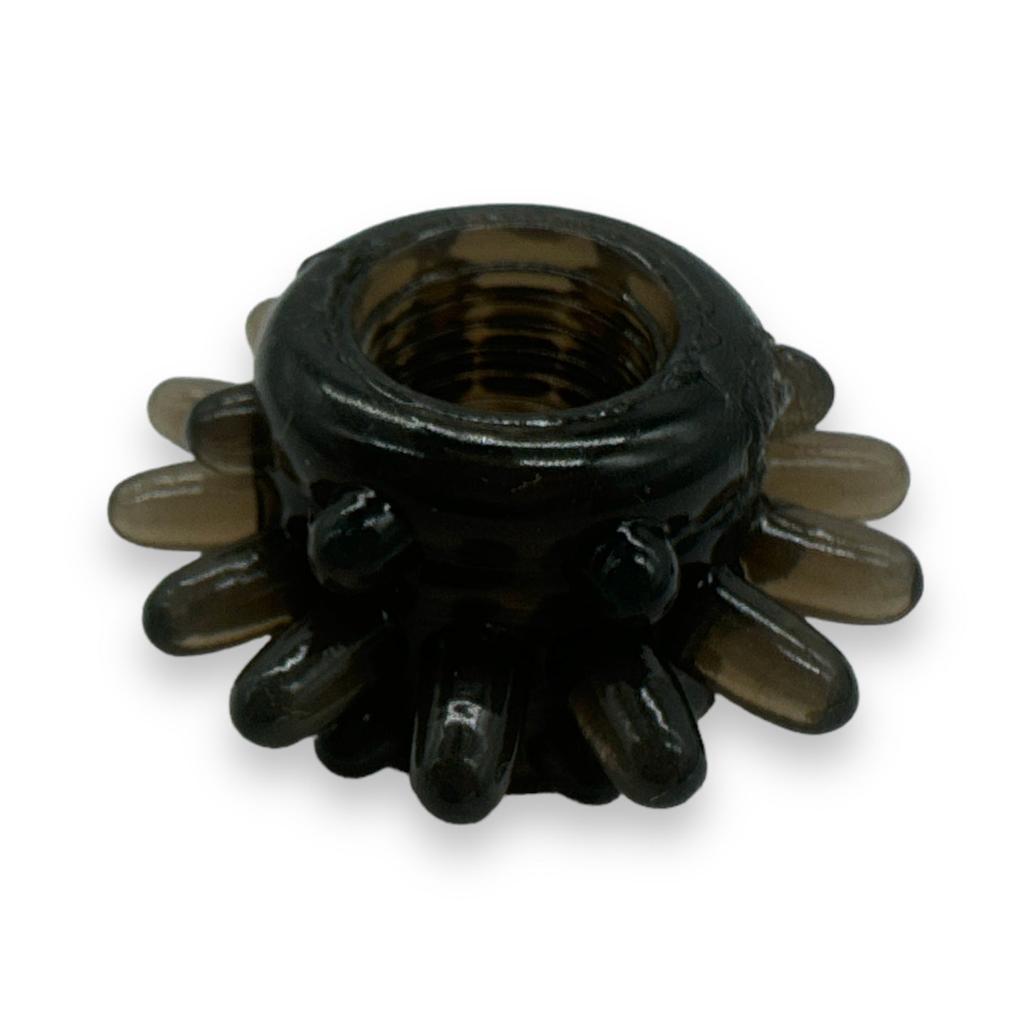 Power Escorts - BR290 - 60 pcs In Clear Jar Texture Cockring - Black - Extra Stretchable