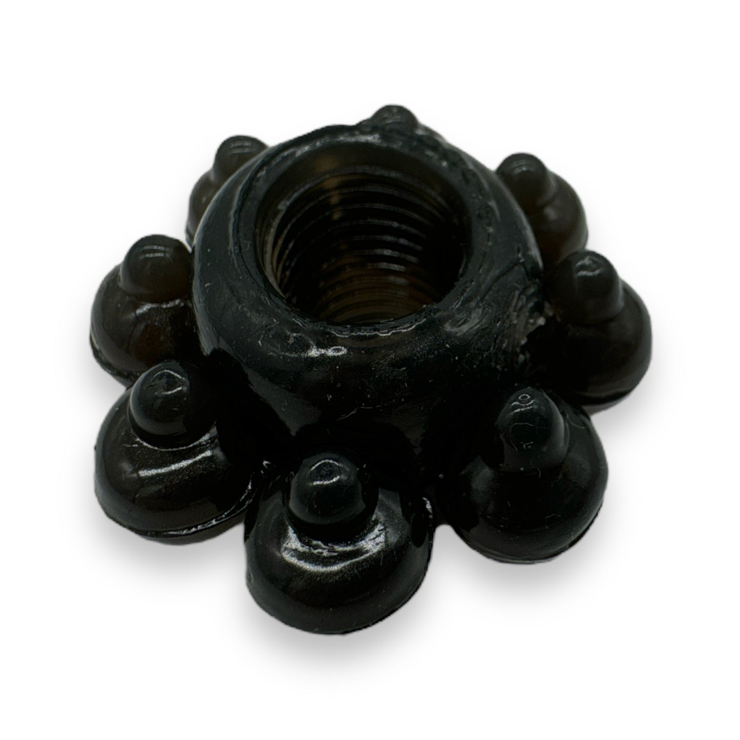 Power Escorts - BR290 - 60 pcs In Clear Jar Texture Cockring - Black - Extra Stretchable