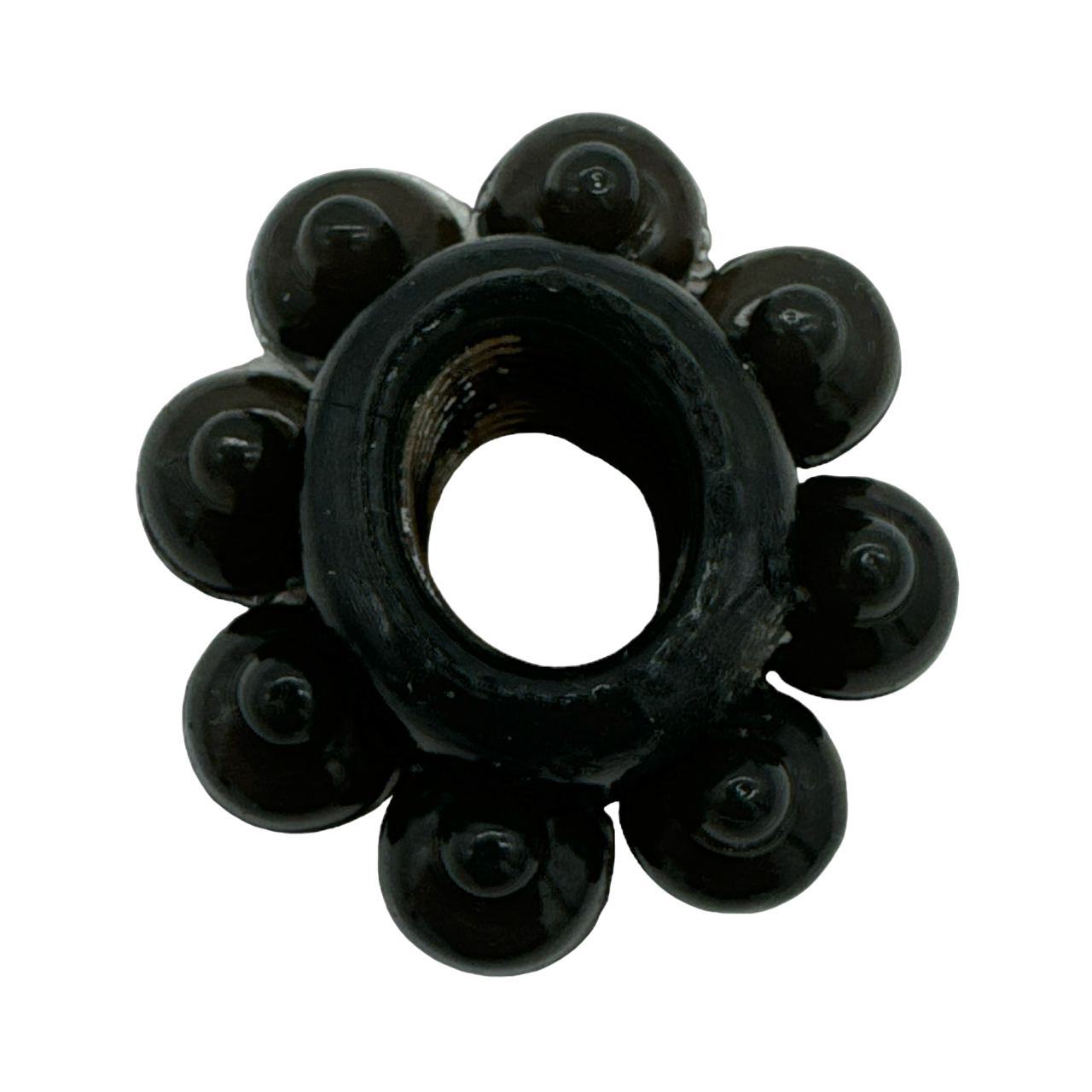 Power Escorts - BR290 - 60 pcs In Clear Jar Texture Cockring - Black - Extra Stretchable