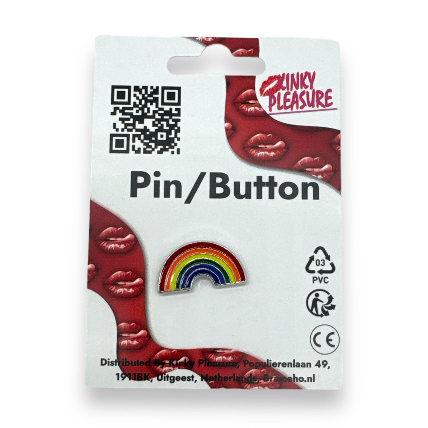 Kinky Pleasure - KPB053 - Badge / Pin - Rainbow - Model 04 - Gold