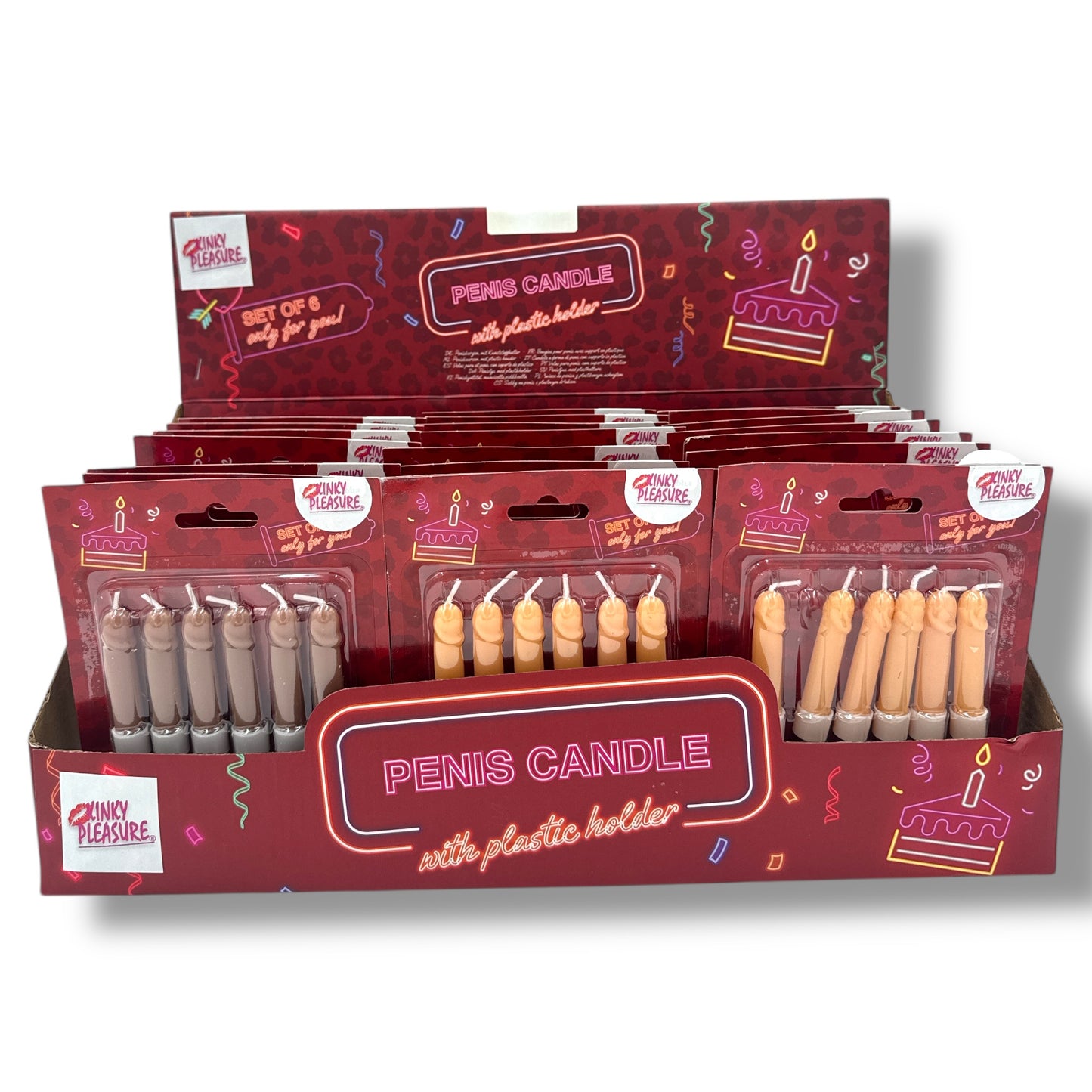 Kinky Pleasure - OB137 - Penis Candles 6 Pieces 2 Colours