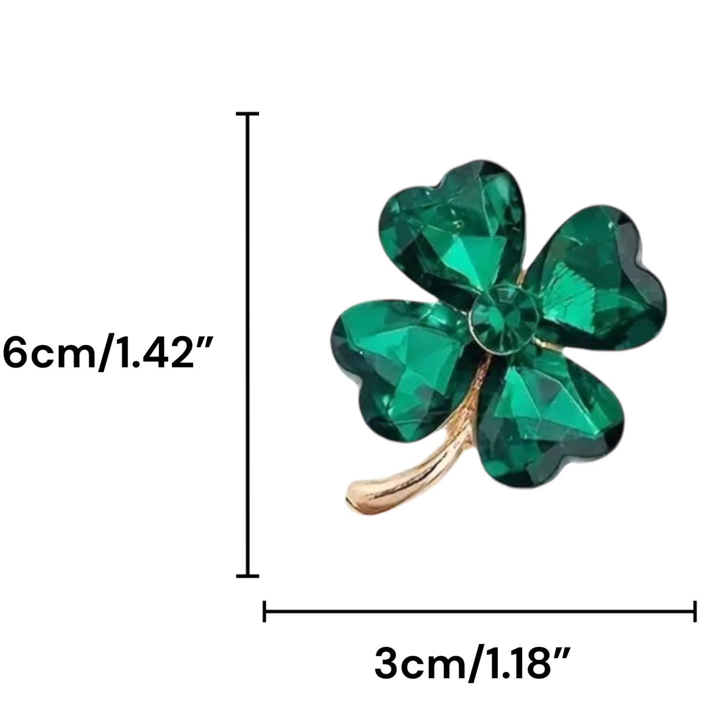 Kinky Pleasure - KPB070 - Badge / Pin - Shamrock Lucky Flower Green Large