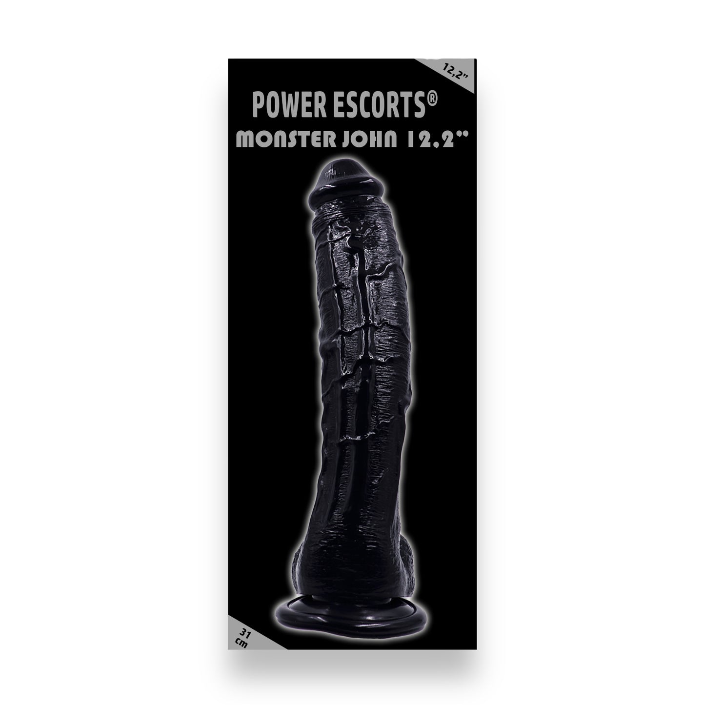 Power Escorts - BR231 Black - Monster John 12,2'' Mega Realistic Dildo 31 CM