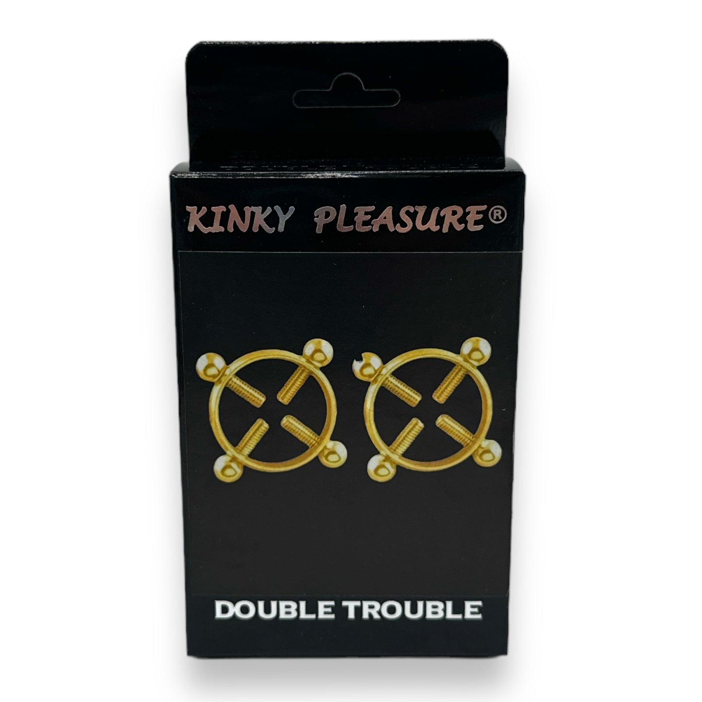 Kinky Pleasure - NC07- Double Trouble - Kinky Clamps - 7 Colours - Heavy version - Nipple clamps - Stylish Colourbox