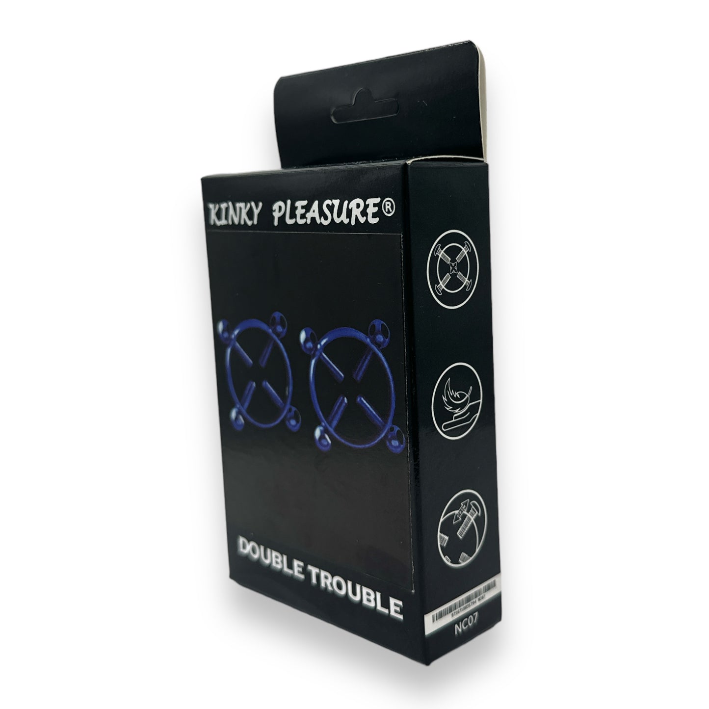 Kinky Pleasure - NC07- Double Trouble - Kinky Clamps - 7 Colours - Heavy version - Nipple clamps - Stylish Colourbox