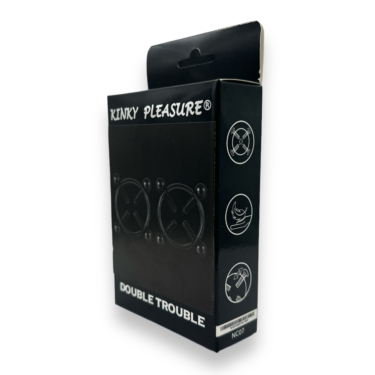 Kinky Pleasure - NC07- Double Trouble - Kinky Clamps - 7 Colours - Heavy version - Nipple clamps - Stylish Colourbox