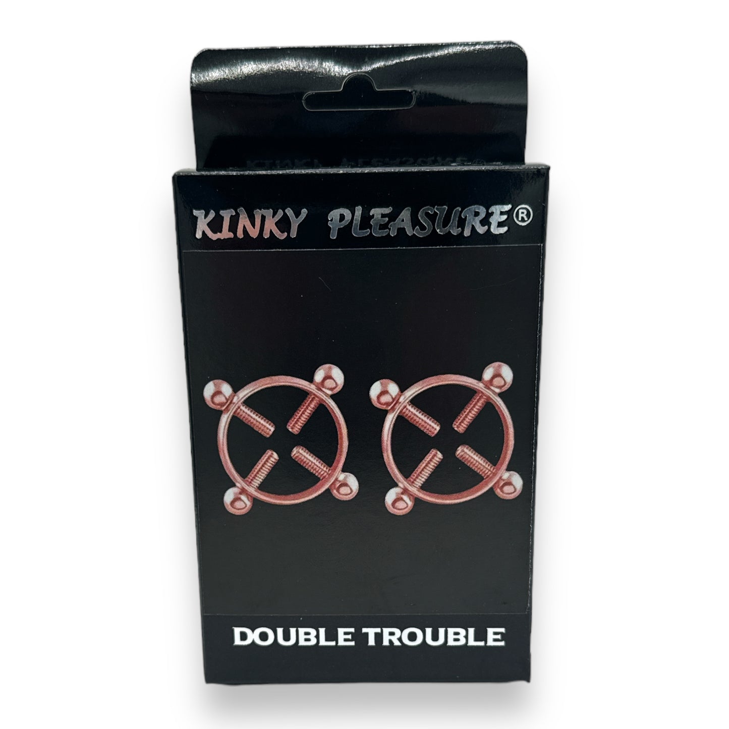 Kinky Pleasure - NC07- Double Trouble - Kinky Clamps - 7 Colours - Heavy version - Nipple clamps - Stylish Colourbox