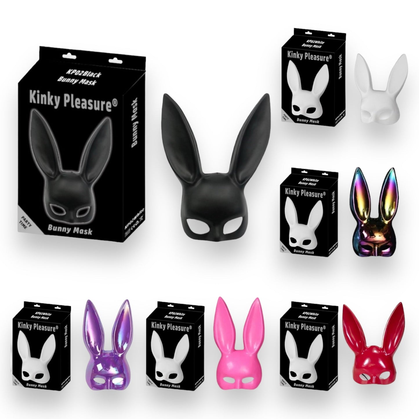 Kinky Pleasure - KP002 - Bunny Mask - 6 Colours - With Colour Box