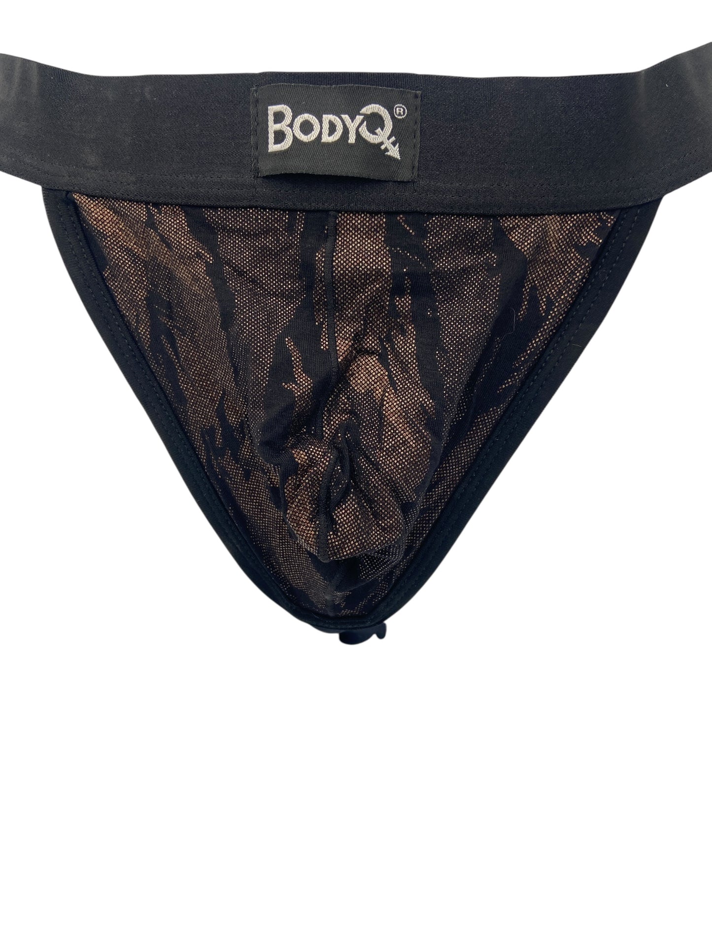 BodyQ Male Lingerie – Jockstrap Gold Brown Black - Size L, XL