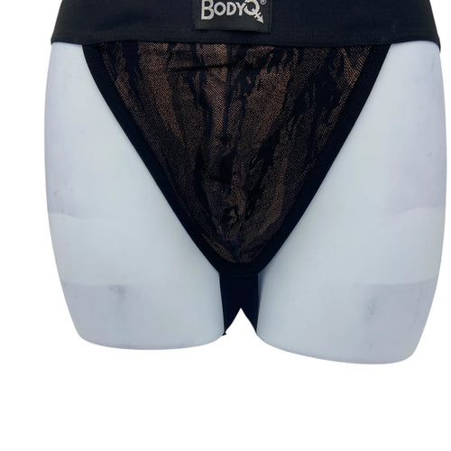 BodyQ Male Lingerie – Jockstrap Gold Brown Black - Size L, XL