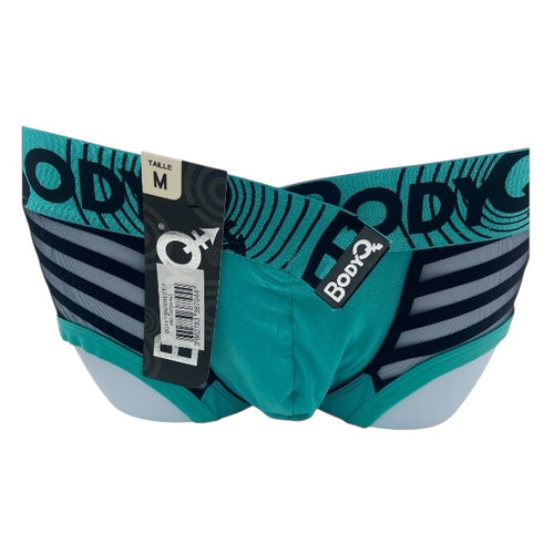 BodyQ Male Lingerie - Sexy Men’s Underwear Boxer – Aqua with Net Black - S/M/L