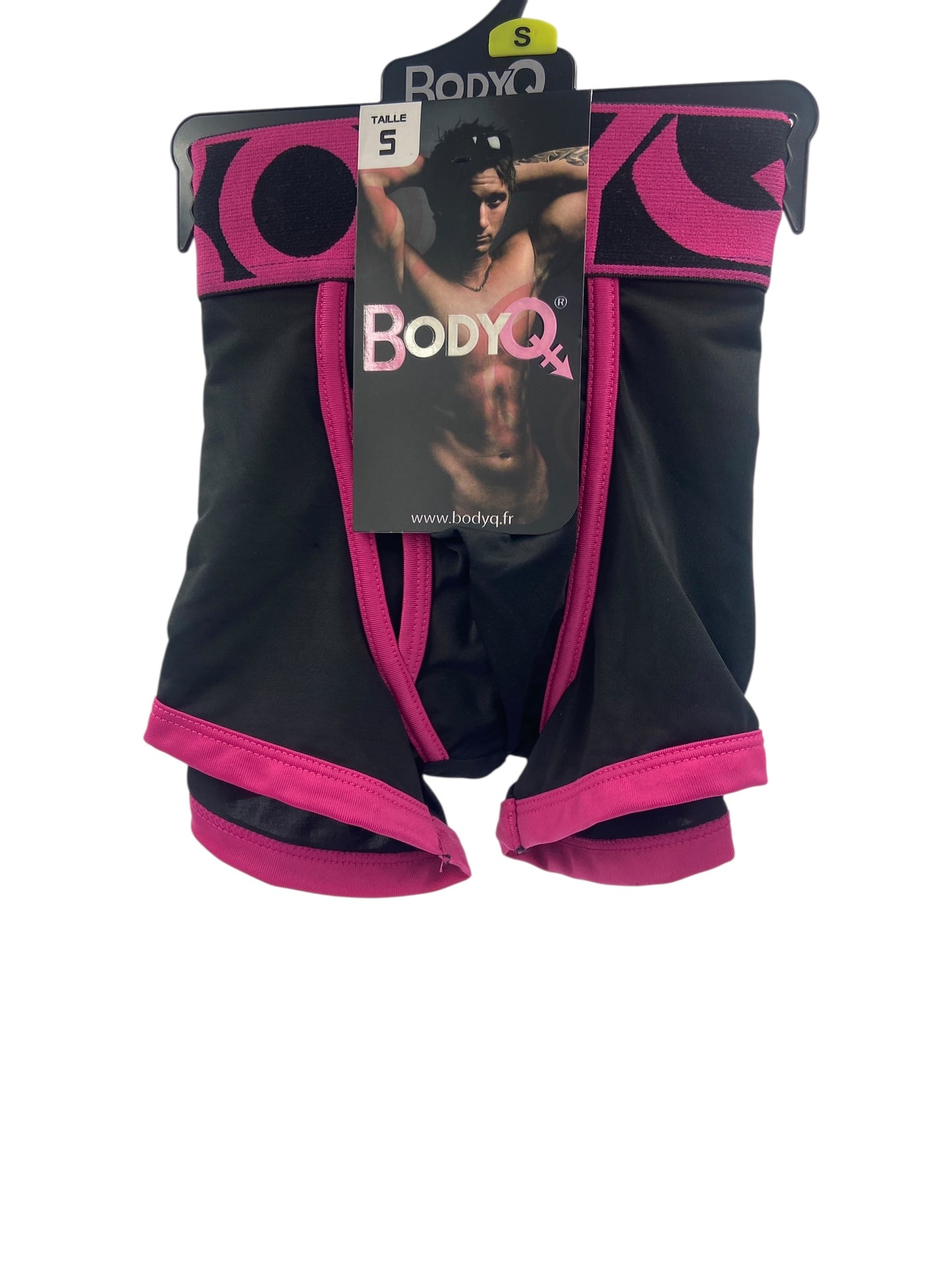 BodyQ Male Lingerie - Sexy Men’s Underwear Boxer – Black Pink- XS/ S/ M