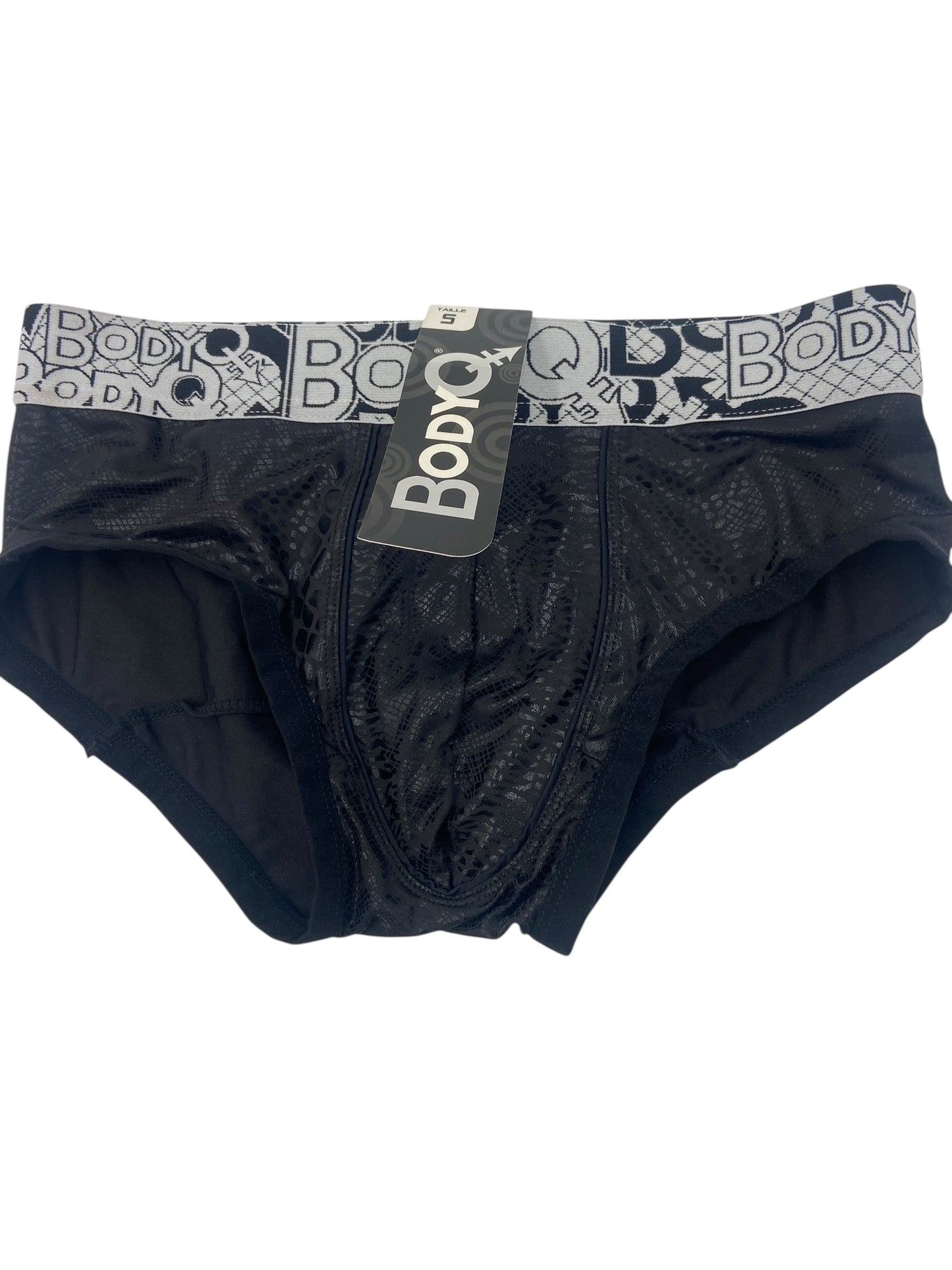 BodyQ Male Lingerie - Sexy Men’s Underwear Boxer – Black White Band- S/M/L/XL