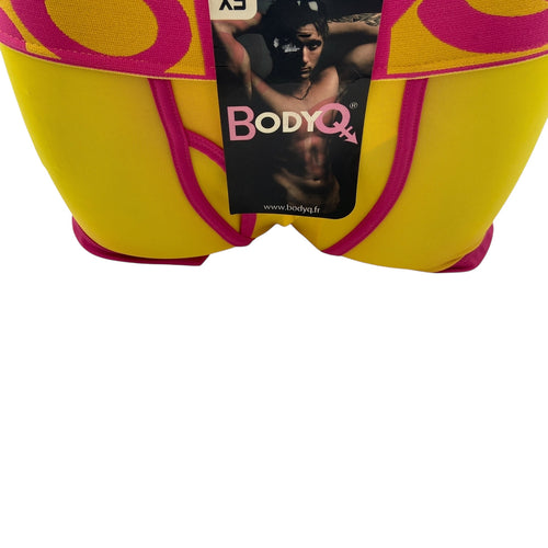 BodyQ Male Lingerie - Sexy Men’s Underwear Boxer –Yellow Pink - XS/ S