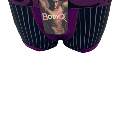 BodyQ Male Lingerie - Sexy Men’s Underwear Boxer – Purple Black Net - XS / S