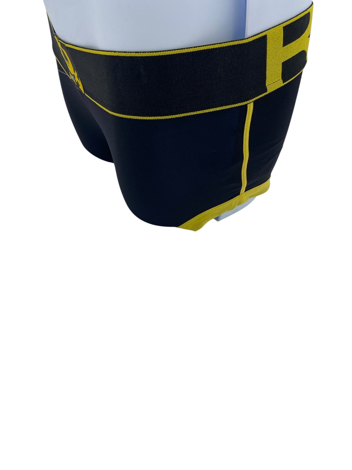 BodyQ Male Lingerie - Sexy Men’s Underwear Boxer – Black Yellow With Access - S - L