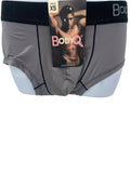 BodyQ Male Lingerie - Sexy Men’s Underwear Boxer – Light Grey Black Band- XS S M
