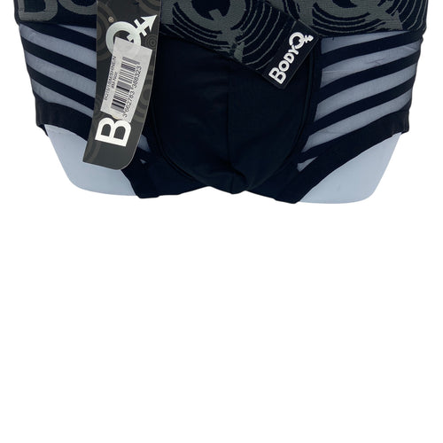 BodyQ Male Lingerie - Sexy Men’s Underwear Boxer – Black Net Stripes - S M L